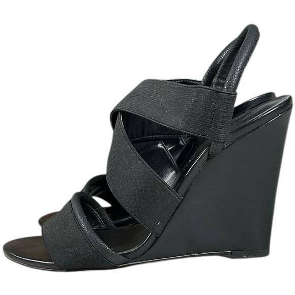 ALDO Black Wedge Glalle Women's Size 8 Run Small Excellent Condition Vintage - Picture 2 of 14